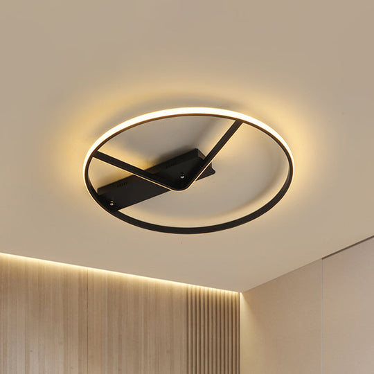 Sleek LED Flush Mount Ceiling Light in Black, 18"/23.5" Width, Warm/White Light"

(Note: SEO optimization includes incorporating relevant keywords and maintaining a concise and precise title)