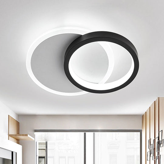 Minimalist Acrylic LED Flush Mount Ceiling Light with Ring-Panel Design