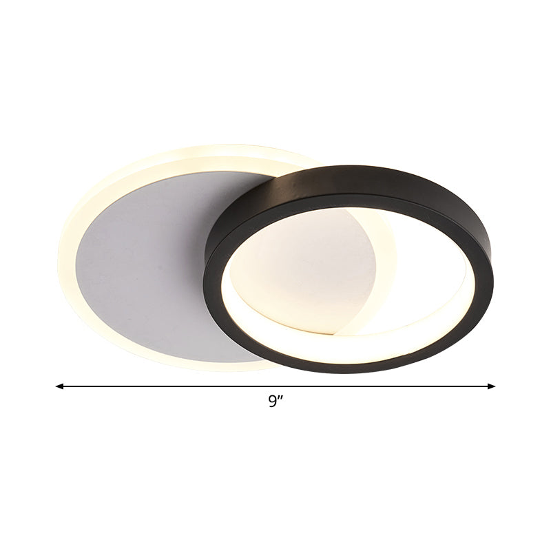 Minimalist Acrylic LED Flush Mount Ceiling Light with Ring-Panel Design