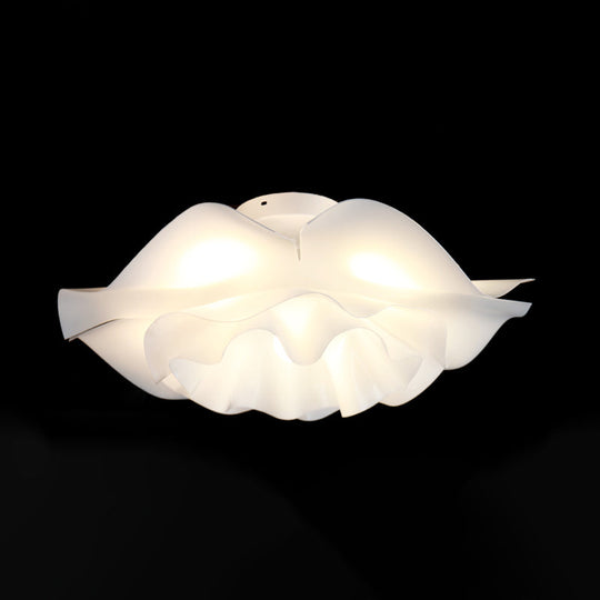 Contemporary Frill Layer LED Ceiling Fixture: Stylish Flush Mount for Bedroom, Acrylic Finish in White