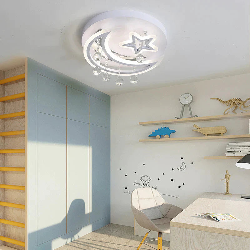 New Creative Bedroom Lamp Star Moon Led Ceiling Lamp