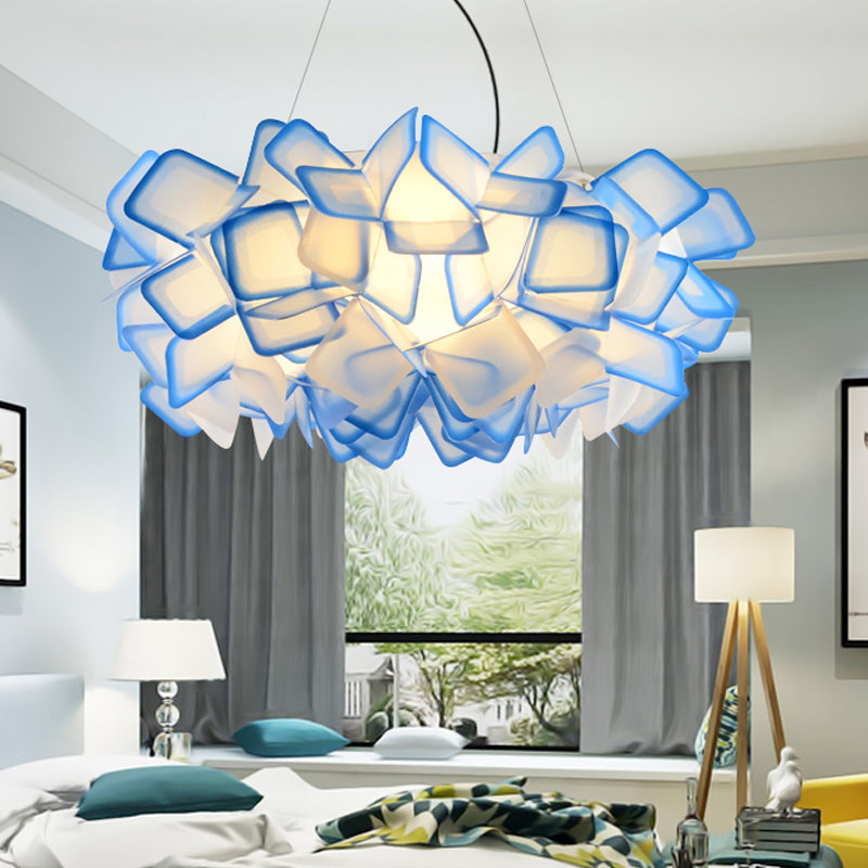 Hand-Crafted Led Chandelier: Modern Acrylic Blue/Purple Suspended Lighting Fixture