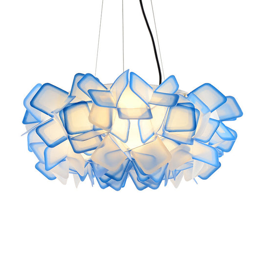 Hand-Crafted Led Chandelier: Modern Acrylic Blue/Purple Suspended Lighting Fixture