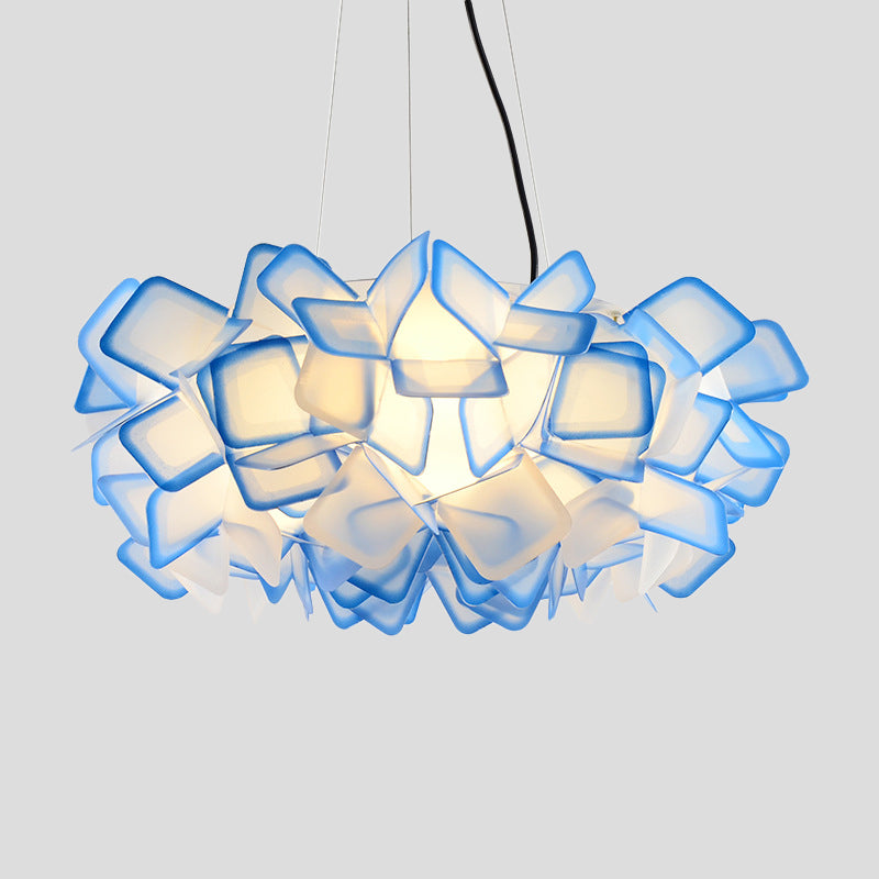 Hand-Crafted Led Chandelier: Modern Acrylic Blue/Purple Suspended Lighting Fixture