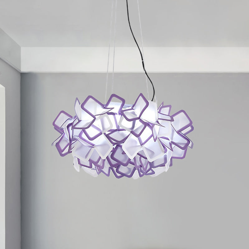 Hand-Crafted Led Chandelier: Modern Acrylic Blue/Purple Suspended Lighting Fixture