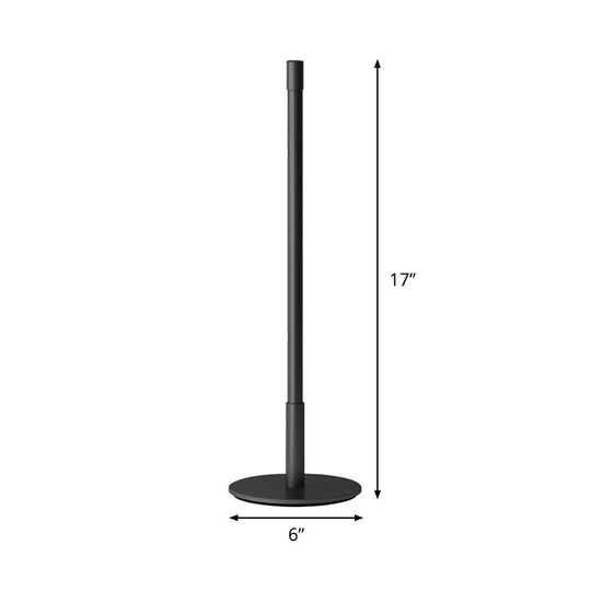 Black Plumb Rod Led Night Light: Sleek Bedside Table Lamp With Warm/White Light