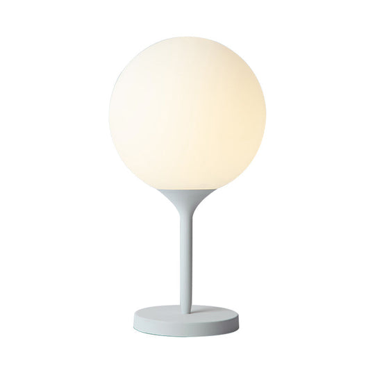 Frosted Glass Spheroid Night Lamp - Simplicity 1-Light Table Lighting For Living Room 6/10 Wide