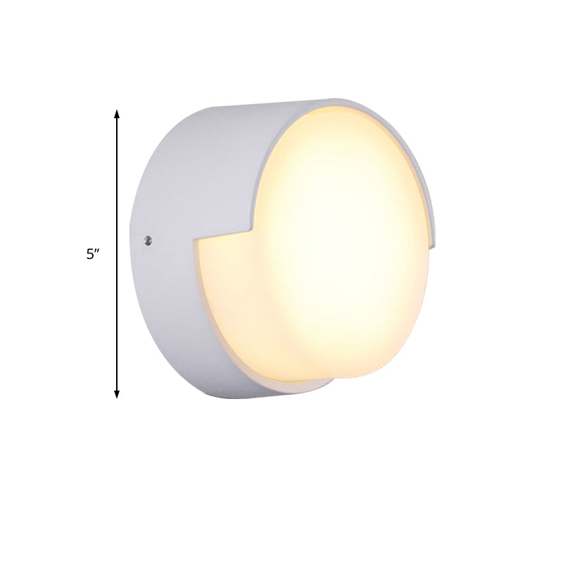 Sleek Metal And Acrylic Wall Sconce: Simplistic Round/Square Shade With Warm/White Led Lighting For