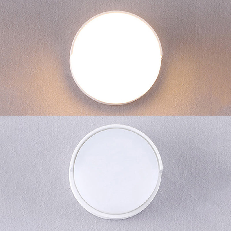 Sleek Metal And Acrylic Wall Sconce: Simplistic Round/Square Shade With Warm/White Led Lighting For