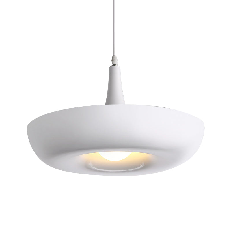 Trumpet Hanging Lamp: Nordic Pendant Ceiling Light With Curled Edge & Aluminum Construction - 1 Bulb