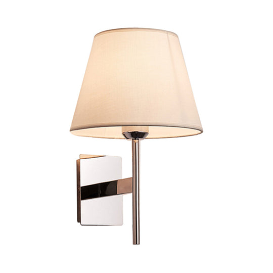 White Fabric Led Cone Wall Sconce - Contemporary Bedroom Lighting