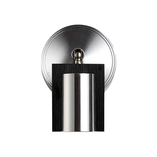 1-Light Bedroom Wall Sconce In Black With Metal Shade Warm/White Lighting