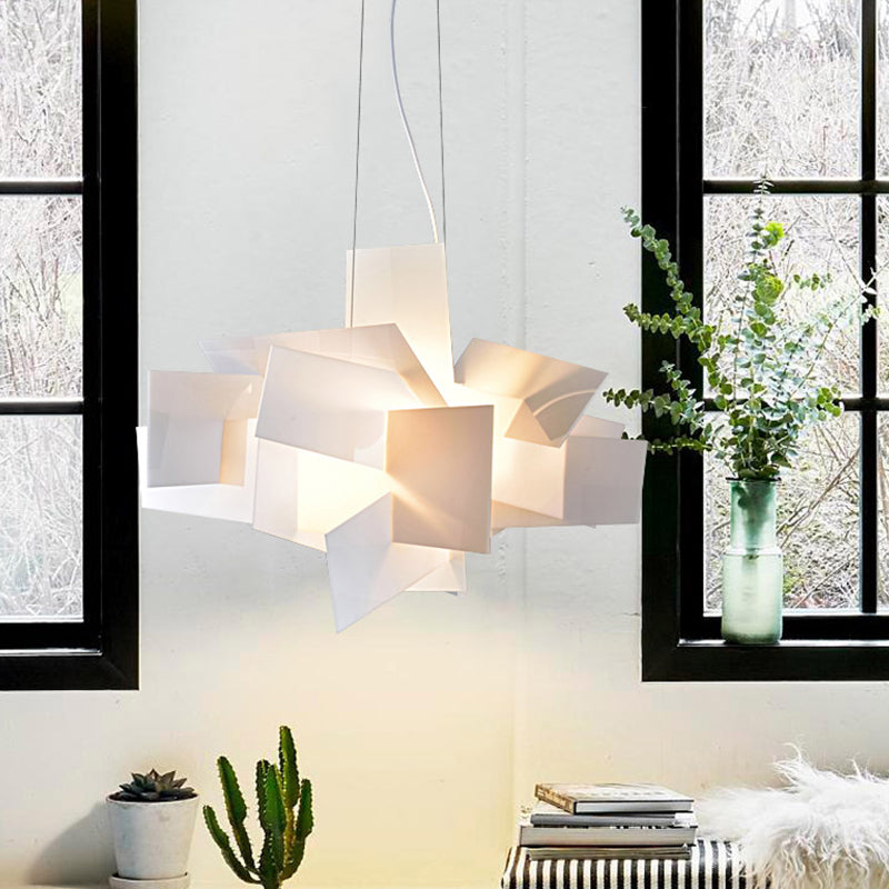 Artistry Spliced Acrylic Drop Pendant Ceiling Light For Living Room - 2-Bulb Multi-Light In