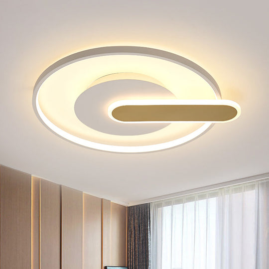 Modern Thin Button Ceiling Light: Acrylic Black/White-Gold LED Flush Mount