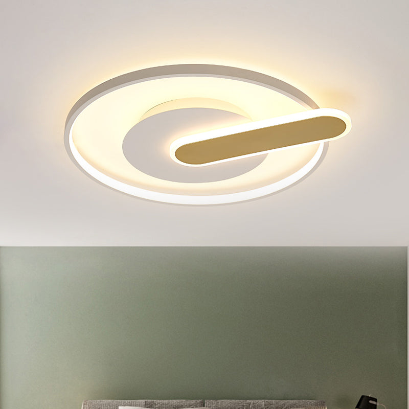 Modern Thin Button Ceiling Light: Acrylic Black/White-Gold LED Flush Mount