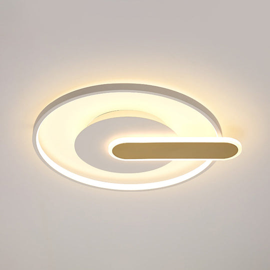 Modern Thin Button Ceiling Light: Acrylic Black/White-Gold LED Flush Mount