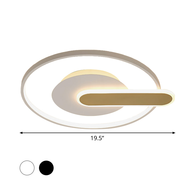 Modern Thin Button Ceiling Light: Acrylic Black/White-Gold LED Flush Mount