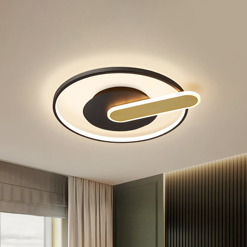 Modern Thin Button Ceiling Light: Acrylic Black/White-Gold LED Flush Mount