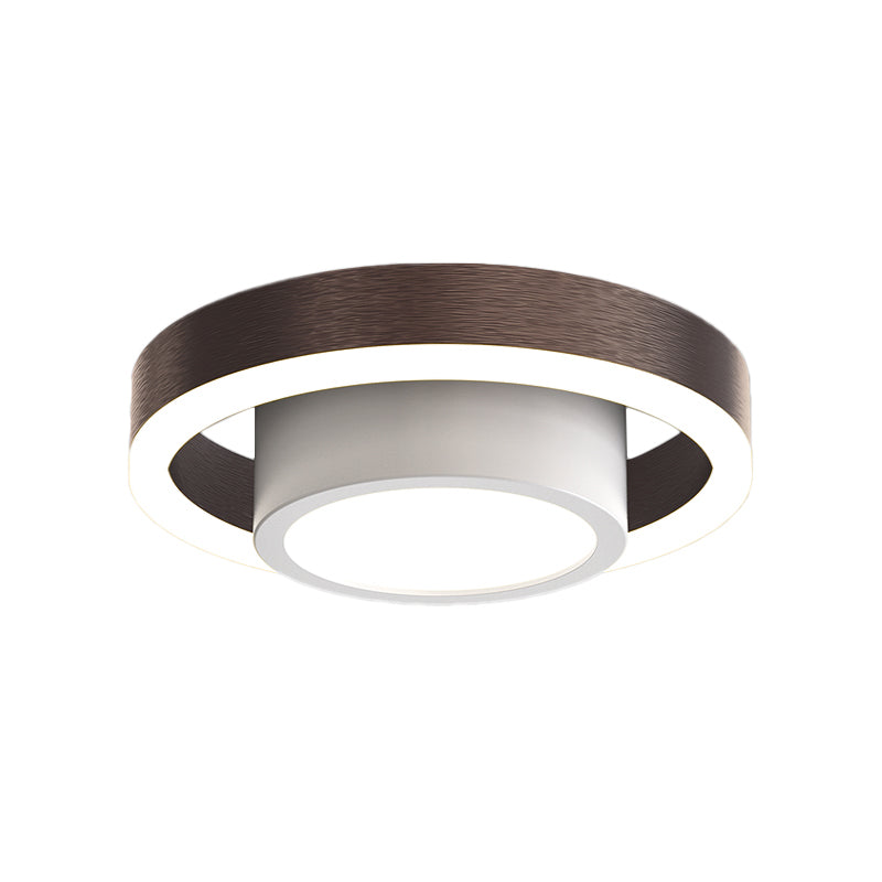 Small Acrylic Ceiling Flush Nordic LED Flush Mount Lighting - Dual Hoop Design - Black/Coffee/Gold - Ideal for Hallway