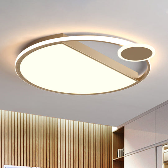 Sleek LED Flushmount Ceiling Light: Simplicity Black/Gold Rounded Thin Design with Acrylic Shade - Ideal for Bedrooms