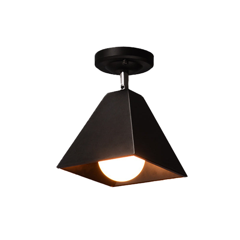 Iron Swivel Shade Ceiling Lamp - Industrial Style Semi-Flush Mount In Black/White (1/2/3-Head