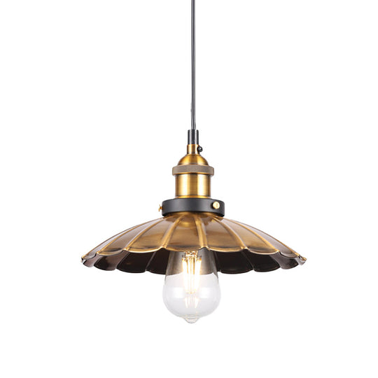 Vintage Gold Pendant Light - Elegant Iron Lid with Retro Cone Shape - Ideal Luminaire for Dining Table