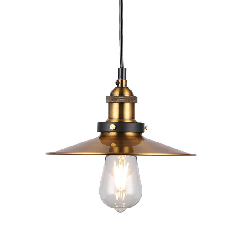 Vintage Gold Pendant Light - Elegant Iron Lid with Retro Cone Shape - Ideal Luminaire for Dining Table