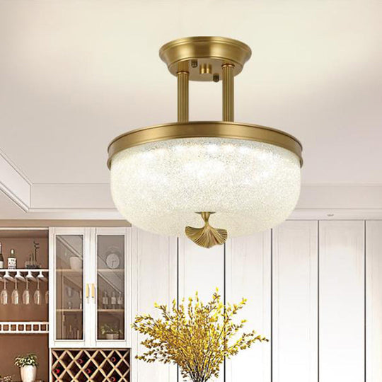 Sleek Black/Gold Traditionalist Bowl LED Ceiling Light Fixture - 12"/16" Width