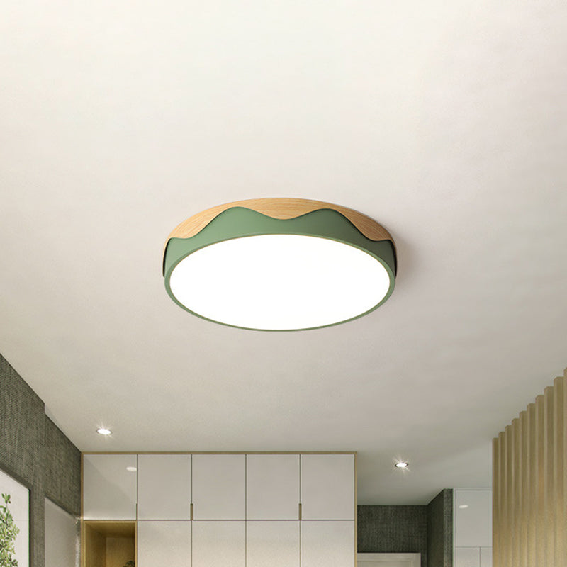 Macaron Acrylic Close To Ceiling Light - Rounded Thin Design 16.5/20.5 Wide Led Flush Mount Stylish