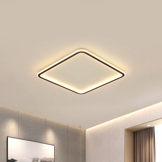 Minimalist Black Aluminum LED Ceiling Lamp in 3 Sizes: Slim Flush Mount for Stylish Bedroom Lighting