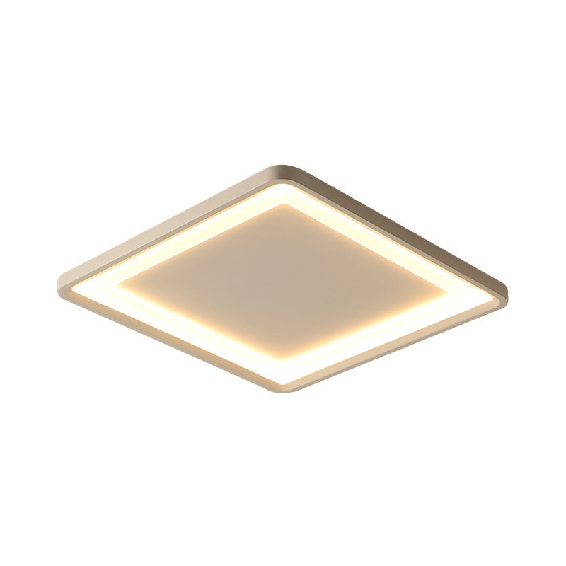 Super Thin Square Aluminum LED Flush Light - 16"/19.5" Simplicity White Ceiling Mount Fixture with Warm/White Light