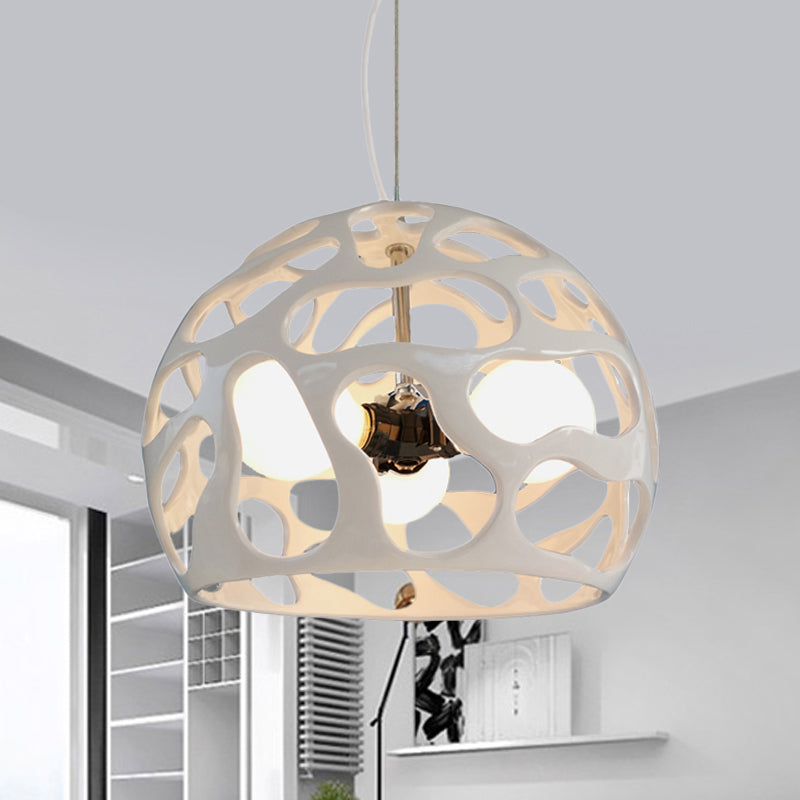 Modern Resin Hanging Pendant Chandelier with 3 Lights - White/Red - Perfect for Kitchen Dinette