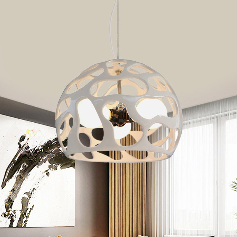 Modern Resin Hanging Pendant Chandelier with 3 Lights - White/Red - Perfect for Kitchen Dinette