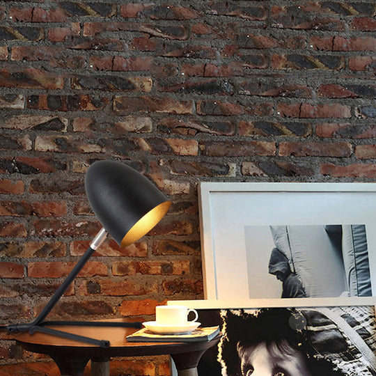 Mia - Rotatable Bullet Head Rotatable Task Lighting Nordic Metal Single Silver Grey/Black Desk Lamp with Oblique Design