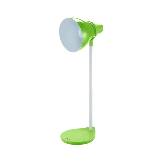 Bendable Reading Lamp: Horn Shade Macaron Iron Pink/Green 1-Head Desk Light With On/Off Switch