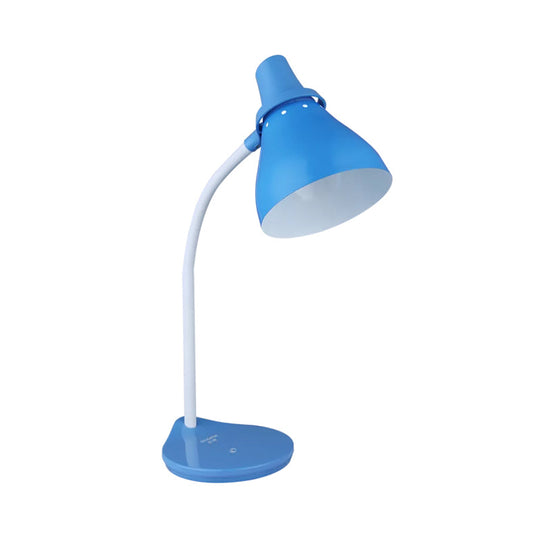 Sarah - Bendable Horn Iron Bendable Reading Light Macaron 1 Light Blue Desk Lamp with Touch Dimmer Switch