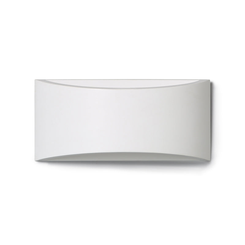 Modern Led White Wall Lamp With Warm/White Lighting - Metallic Rectangle Washer Light