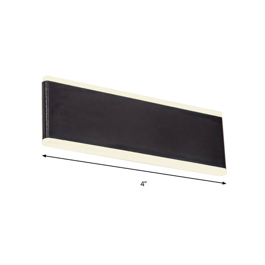 Minimalistic Black Rectangle Led Aluminum Wall Light Fixture For Dining Room - Sizes: 4.5/7 Dia