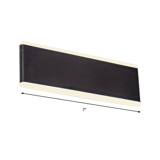 Minimalistic Black Rectangle Led Aluminum Wall Light Fixture For Dining Room - Sizes: 4.5/7 Dia