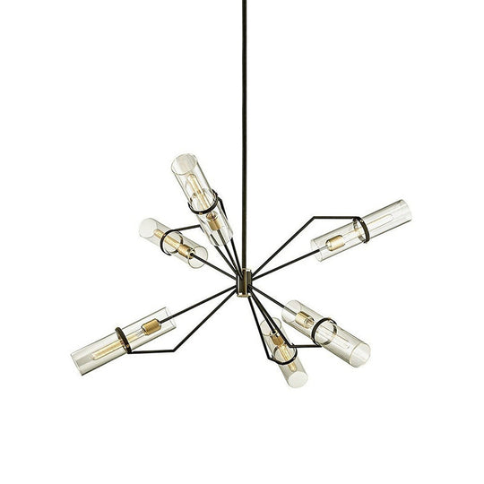 Sputnik Glass Chandelier - Industrial Hanging Light in Black, Clear/Smoke Glass, 3/6 Heads - Perfect for Bedrooms