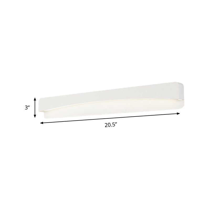 Minimalist White Led Wall Sconce Lamp - 16.5/20.5 Metal And Acrylic Rectangular Mount