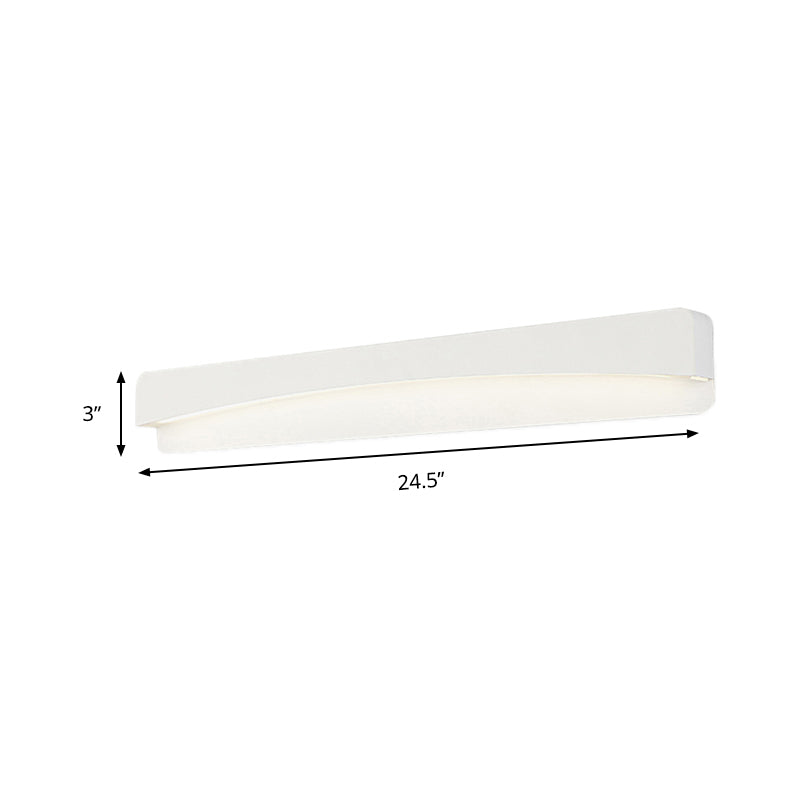 Minimalist White Led Wall Sconce Lamp - 16.5/20.5 Metal And Acrylic Rectangular Mount