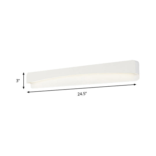 Minimalist White Led Wall Sconce Lamp - 16.5/20.5 Metal And Acrylic Rectangular Mount