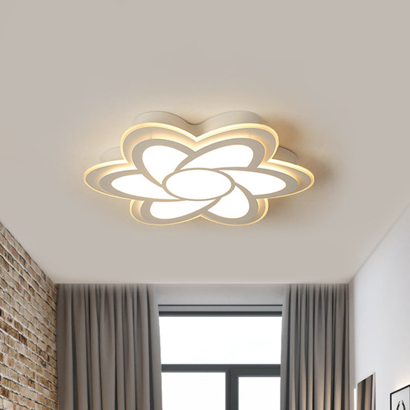 16.5"/20.5" Flower LED Ceiling Lamp - Modernist Acrylic White Flush Mount for Office Lighting