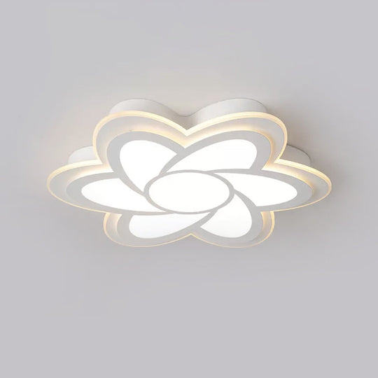 16.5"/20.5" Flower LED Ceiling Lamp - Modernist Acrylic White Flush Mount for Office Lighting