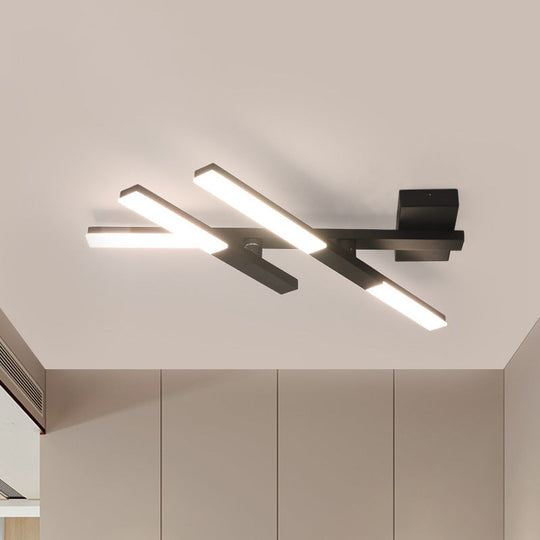 Minimalist Black Flush Mount LED Ceiling Lamp for Bedroom