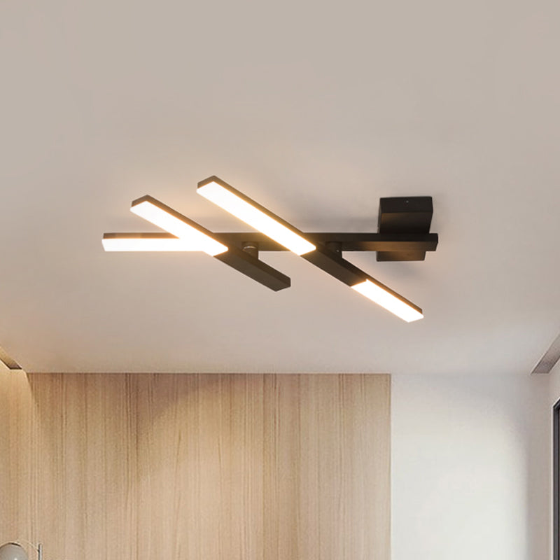 Minimalist Black Flush Mount LED Ceiling Lamp for Bedroom