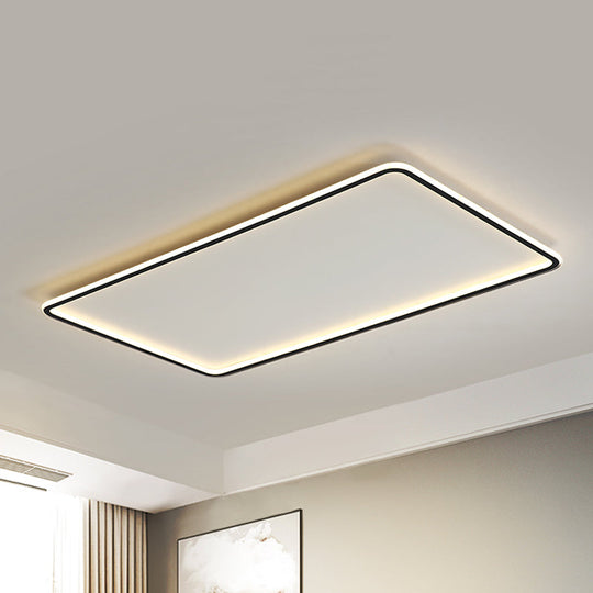 Sleek Black Acrylic LED Ceiling Light - Ultra-Thin Panel, Simplicity Flush Mounted for Living Room