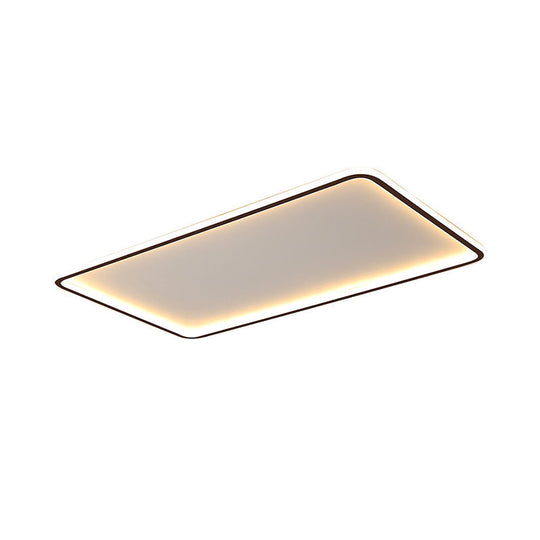 Sleek Black Acrylic LED Ceiling Light - Ultra-Thin Panel, Simplicity Flush Mounted for Living Room