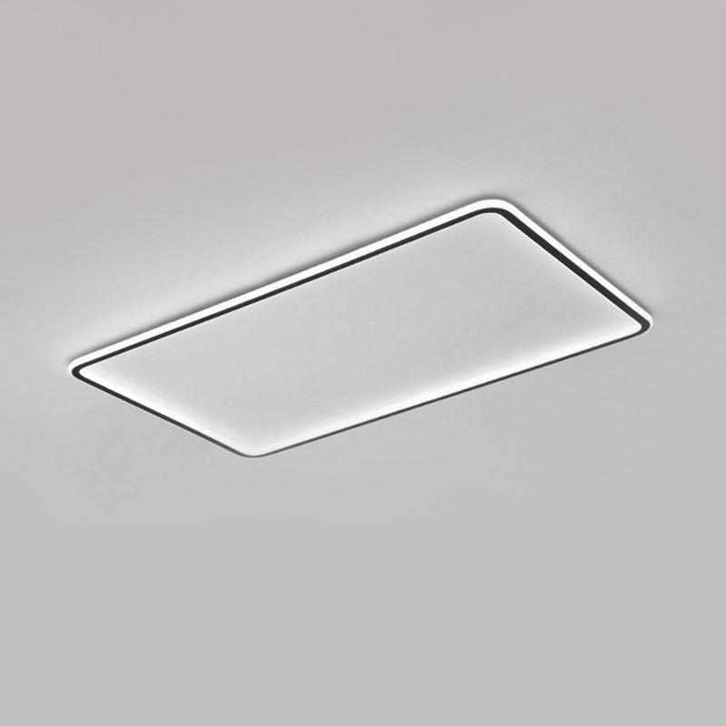 Sleek Black Acrylic LED Ceiling Light - Ultra-Thin Panel, Simplicity Flush Mounted for Living Room